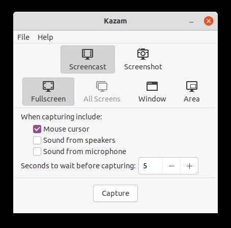 Kazam - application idéale pour prendre des captures écran et vidéo sur ubuntu